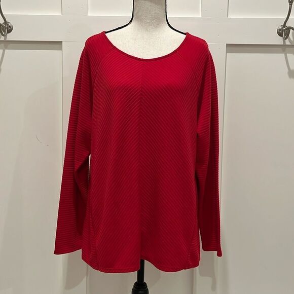 Chico's Red LS Top - Picture 1 of 7